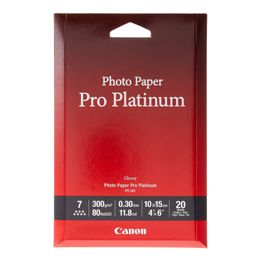 Canon PT-101 4" x 6" Photo Paper Pro Platinum (20 sheets/pkg)