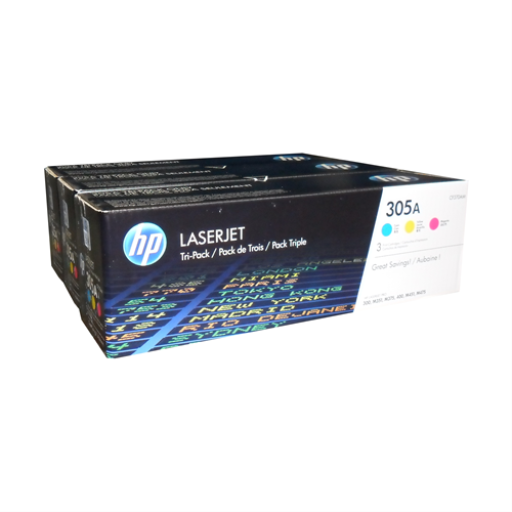HP CF370AM Set (3) of Original 305A Yellow Cyan Magenta Toner Cartridges (CE411A CE412A CE413A)