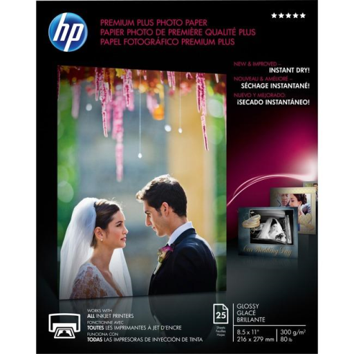 HP CR670A Prem Plus 8.5x11 Gls25 sht Photo Papr