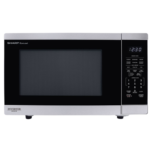 SHARP SMC1464KSC Carousel Countertop Microwave Oven with Inverter Technology 1.4 cu. ft. 1100W Stainless Steel