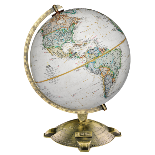 Replogle Globes - Globe Anglais National Geographic Allamson 12"/30cm Base en métal océanique parchemin antique et semi-méridien