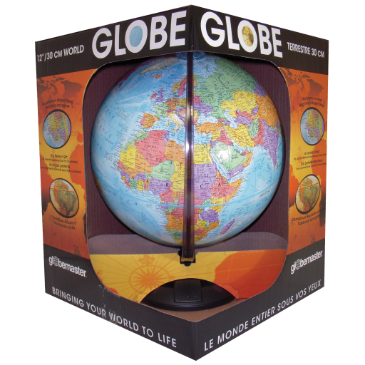 Replogle Globes - Globe Français Globemaster 12"/30cm Océan Bleu Metal et Semi-Meridian