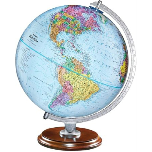 Replogle Globes - Globe Anglais Replogle Student 12"/30cm Métal Océan Bleu et Semi-Méridien