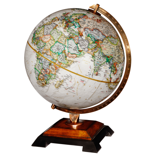 Replogle Globes - Globe Anglais National Geographic Bingham 12"/30cm Base en bois océan antique avec parchemin et semi-méridien