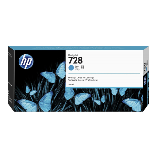 HP 728 Cartouche Originale Encre 300-ml Cyan