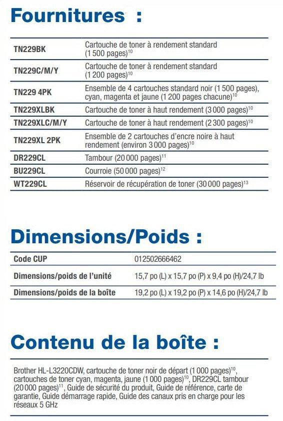 Brother HLL3220CDW Imprimante Laser Couleur-PG TECH