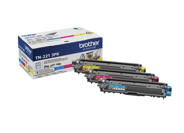 Brother TN221 Ensemble de 3 cartouches de toner couleur rendement standard
