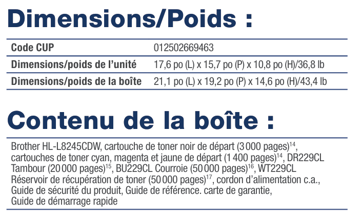 Brother Hll8245Cdw Imprimante Laser Couleur