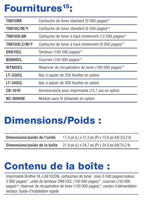 Brother Imprimante Laser Couleur Professionnelle HL-L9410CDN