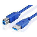 Câble extension USB 3.0 A Mâle à B Mâle, Bleu, 6'