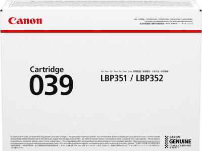 CANON 0287C001 Canon 039 Black Toner Cartridge 11,000