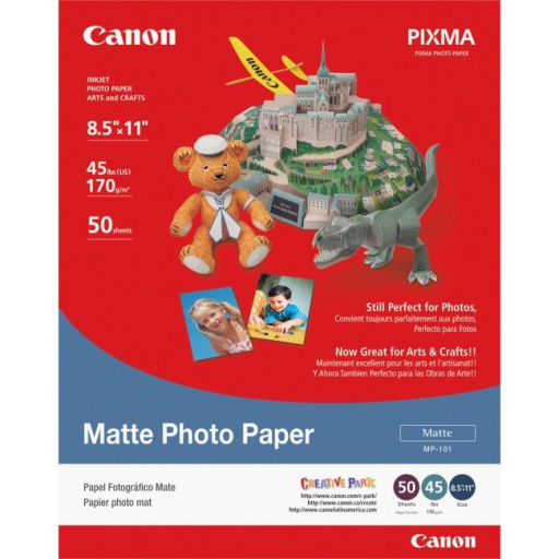 Canon MP-101 8.5" x 11" Matte Photo Paper (50 sheets/pkg)