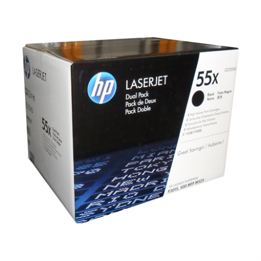 HP CE255XD 55X Black Toner Cartridge Kit (2)