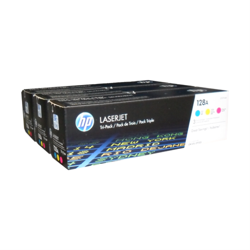 HP 128A CYM Tri-Pack LJ Toner Cartridge