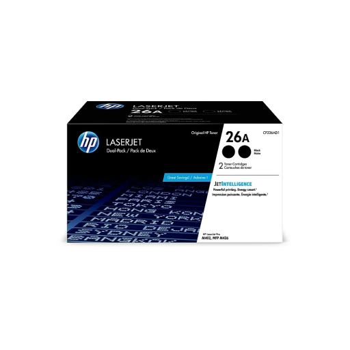 HP Cf226Ad Set (2) Of 26A Black Toner Cartridges