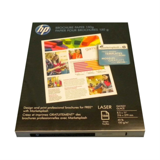 Q6611A HP GLOSSY COLOR LASER BROCHURE PAPER 150 SHEETS HEAVY