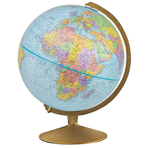 Replogle Globes - Globe Français Explorer 12"/30cm Océan Bleu Metal et Semi-Meridian