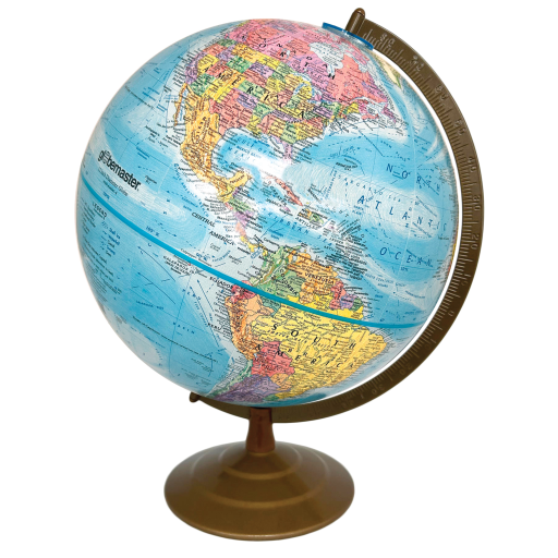 Replogle Globes - Globe Anglais Globemaster 12"/30cm Métal Océan Bleu et Semi-Méridien