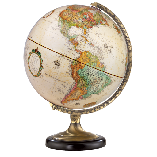Replogle Globes - Sierra English Globe 12"/30cm Antique Ocean Metal and Semi-Meridian