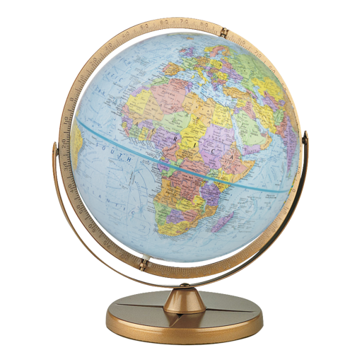 Replogle Globes - Globe Anglais Pioneer Globe 12"/30cm Métal Océan Bleu et Méridien Complet