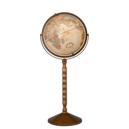 Replogle Globes - Globe Anglais Treasury Globe 12"/30cm Métal antique océan et méridien complet