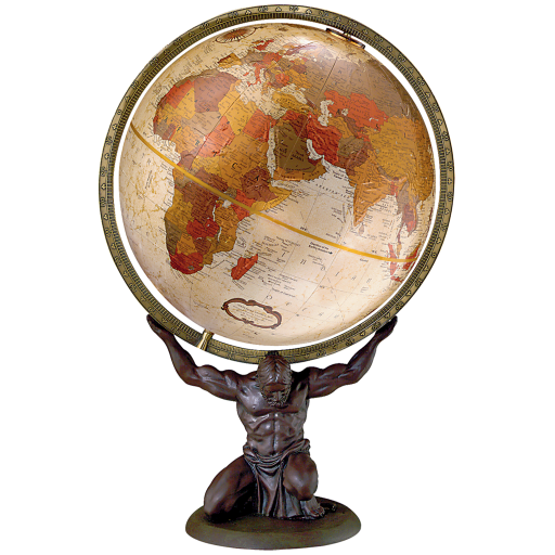 Replogle Globes - Globe Anglais Atlas 12"/30cm Océan métallisé bronze