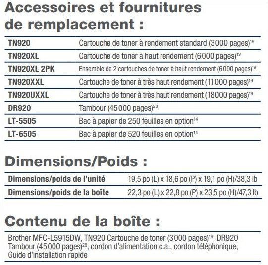 Brother MFCL5915DW Multifonctions Laser Monochrome-PG TECH