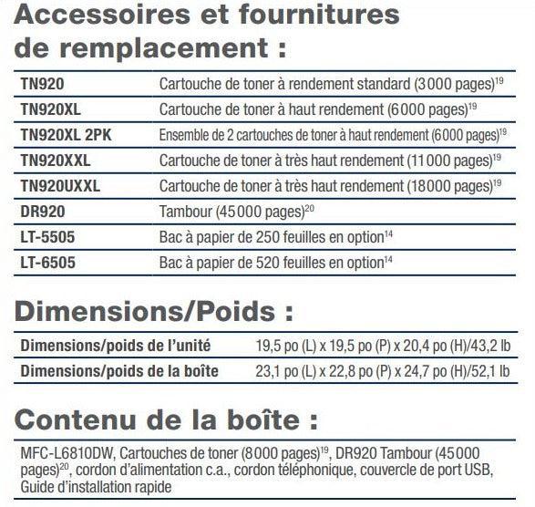 Brother MFCL6810DW Multifonctions Laser Monochrome-PG TECH