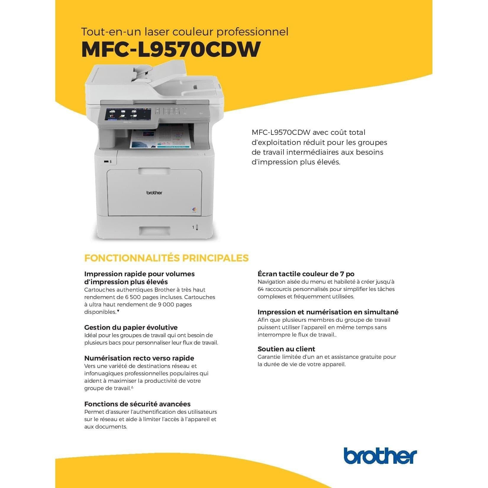 Brother MFCL9570CDW Multifonctions Laser Couleur-PG TECH