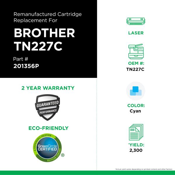 CIG Toner Cyan Haut Rendement Brother TN227C-PG TECH