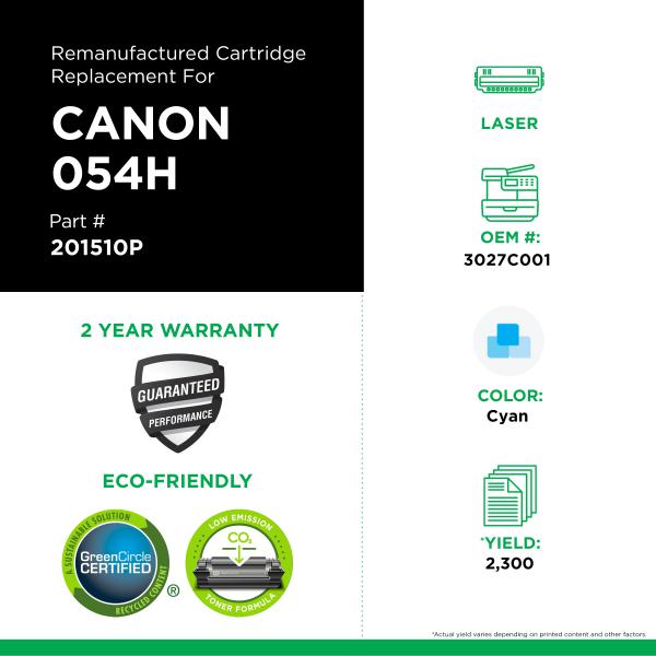 CIG Toner Cyan Haut Rendement Canon 054H (3027C001)-PG TECH