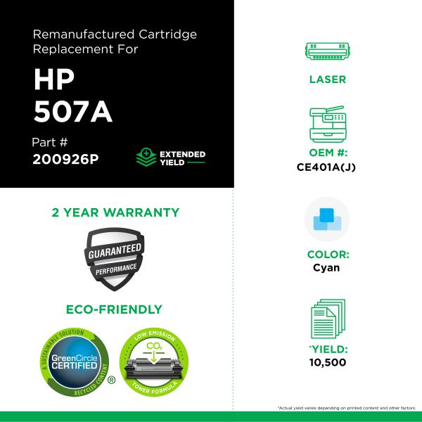 CIG Toner Cyan Haut Rendement HP CE401A-PG TECH