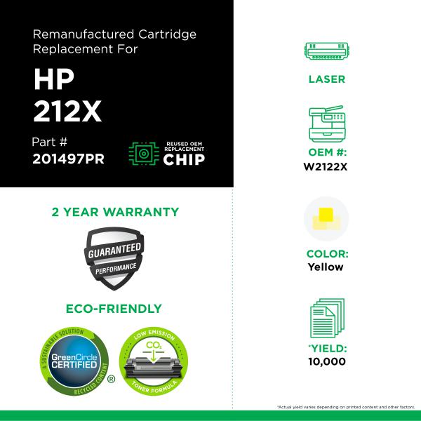 CIG Toner Jaune Haut Rendement HP 212X (W2122X)-PG TECH