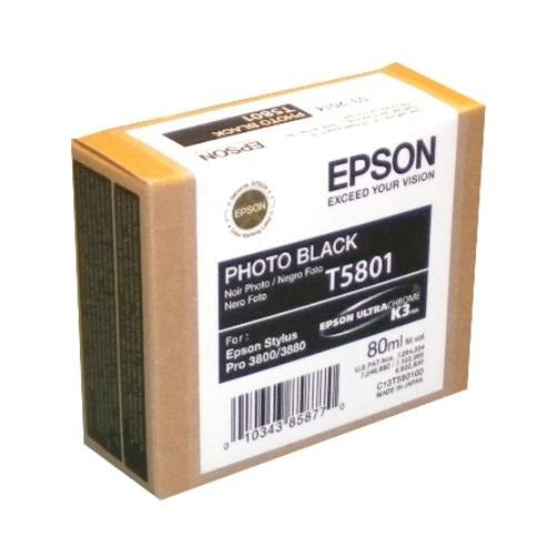 Epson t580100 cartouche d’encre noire photo originale