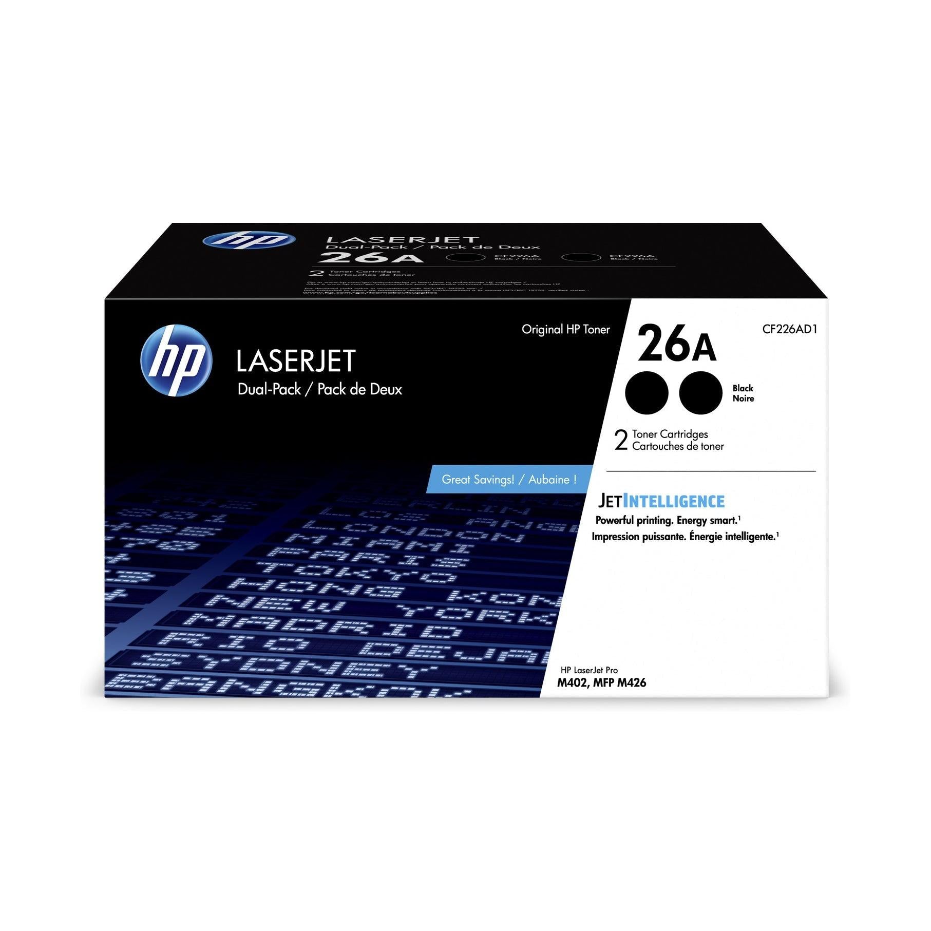 HP CF226AD ensemble (2) de s de Toner Noir 26A-PG TECH